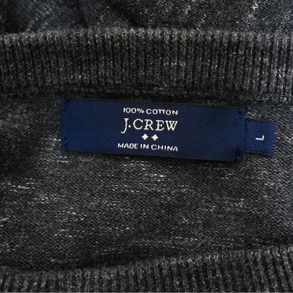 J. Crew Mens 100% Cotton Crew Neck Sweater in Gray Size Large - Picture 7 of 9